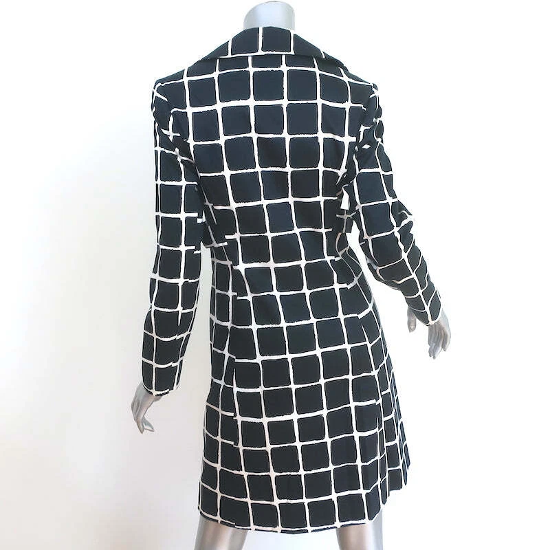 Abrigo Trina Turk Cuadros Blanco y Negro Algodón Elástico Talla 4 Foto 4 de 4