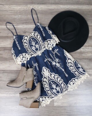 navy blue and cream lace dress Condici Navy and Cream Lace Dress 71159 N.Shelley