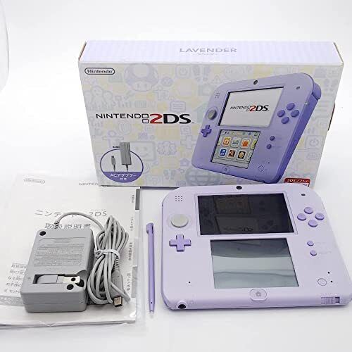 Nintendo 2DS Lavender Game Handheld Console Full Accessories