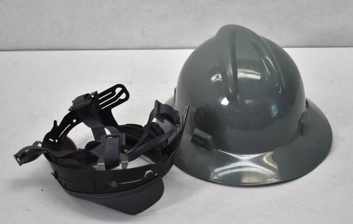MSA V-Gard Gray Type 1 Protective Helmet Hard Hat Branded Medium w