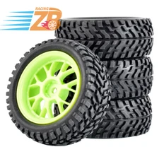 4x 75mm Rubber Rally Car Wheel Rim and Tires Hex For HSP HPI 1:10 RC Racing Car