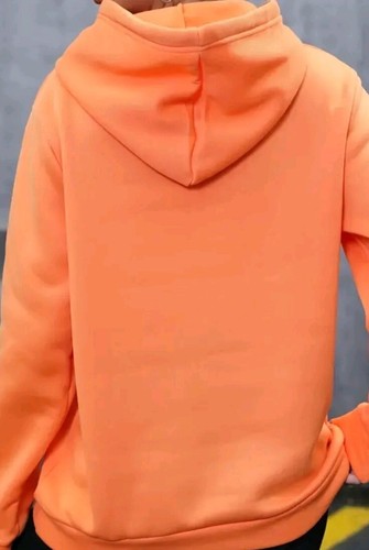 Women Graphic Big+Sm Hearts Print Pullover Loose Orange Sweatshirt Hoodie Sm 4 - Picture 7 of 9
