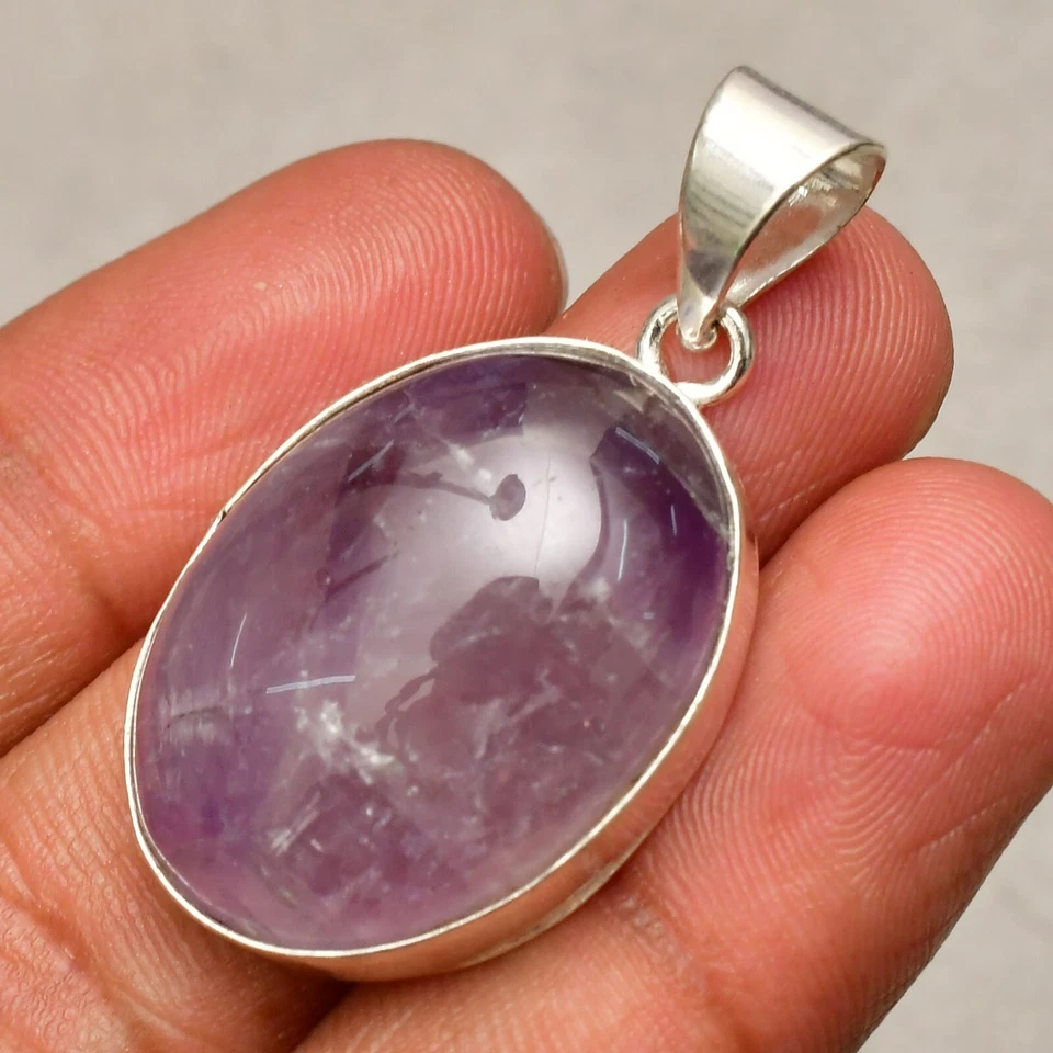 Ciondolo gioiello fatto a mano in argento sterling 925 con pietra preziosa am... - Immagine 2 di 4