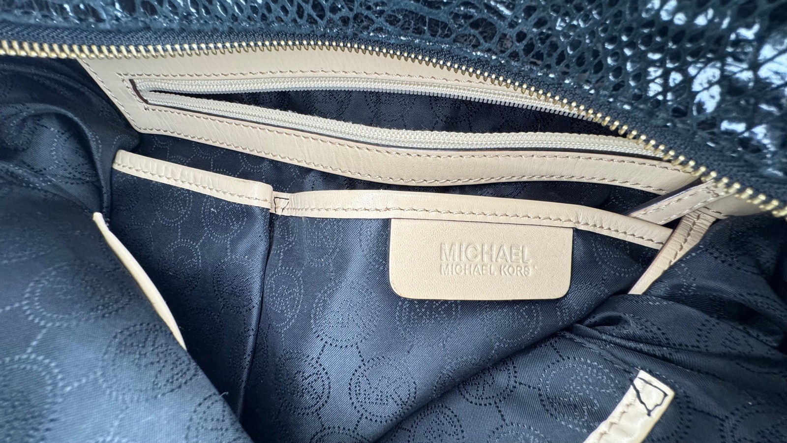 Michael Kors Jet Set Tote Python Embossed Black P… - image 16