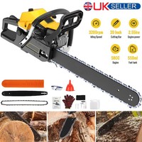 58cc Heavy Duty Petrol Chainsaw 20 Bar 50 cm Cut 2-Stroke Easy-starting 50-70cm
