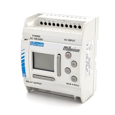 Crouzet Millenium MAS 6 RCA PLC | 100-240V Input | 8A Relay Output | 89750001