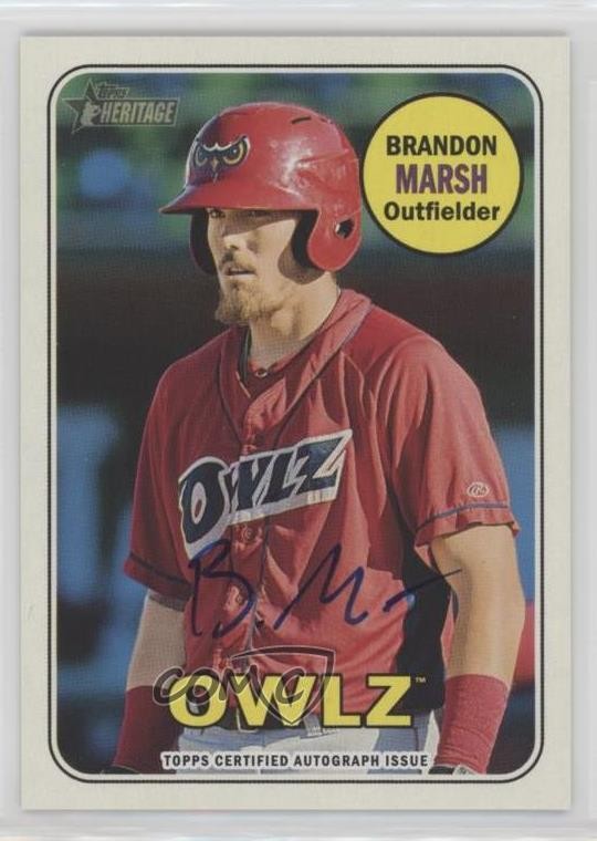 2018 Topps Heritage Minor League Edition Real One Brandon Marsh Auto 5ya