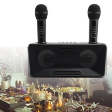 Wireless Bluetooth Speaker Dual Microphone Karaoke for Home Party Picnic Outdoor