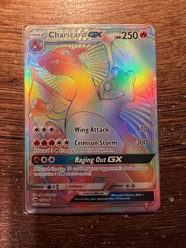 Charizard GX 150/147 Rainbow Rare Secret Rare Sun & Moon Burning Shadows Holo LP