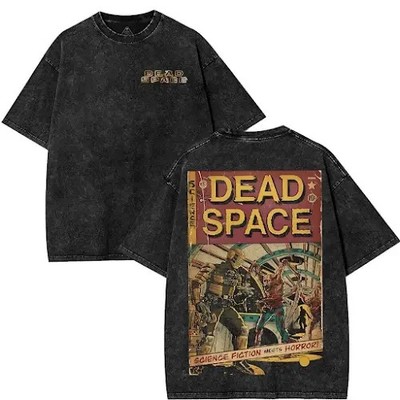 Dead Space Isaac Clarke Gold Marker Double Sided Graphic Vintage Wash T-Shirt