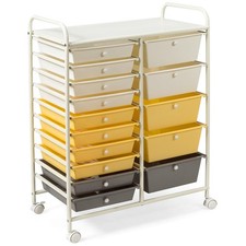 Glacer Nightcore Rolling Storage Cart W/ 15 Drawers Multipurpose Craft Storage
