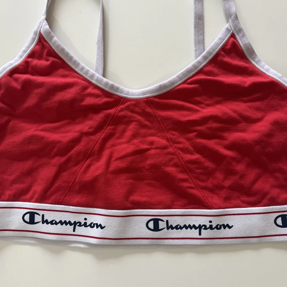 Champion Women's Size XXL 2XL Red Bralette Logo V-Neck Sporty Athleisure - Image 2 of 4