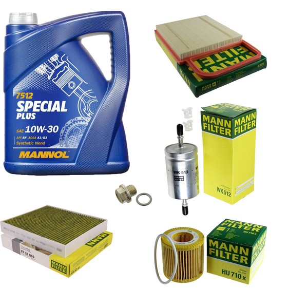 MANN-FILTER Inspektionspaket Mannol 5L Special Plus 10W-30 FüR Vw Polo 1.2-image