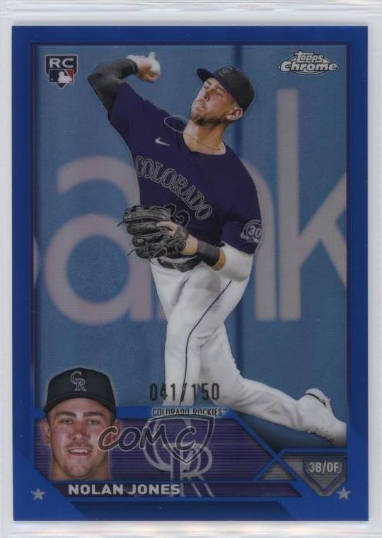 2023 Topps Chrome Blue Refractor 41/150 Nolan Jones #43 4f5