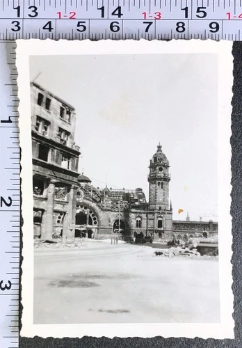 WW2 Era Military BW Photo Snapshot Railway Station Cathedral Cologne