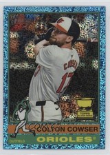 2025 Topps Heritage Chrome Light Blue Sparkle Refractor Colton Cowser #245 1m3v