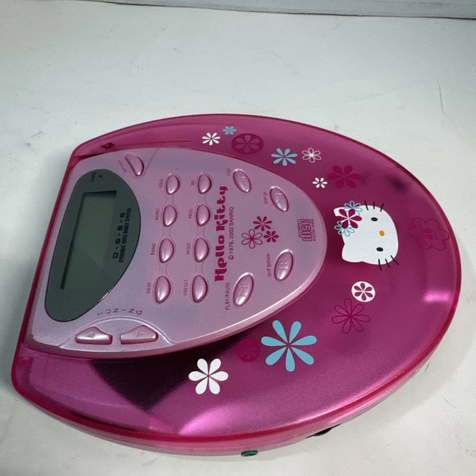 Reproductor de CD portátil Fisher HELLO KITTY AM FM Sanrio CD-315 2002 de colección para piezas Foto 3 de 4