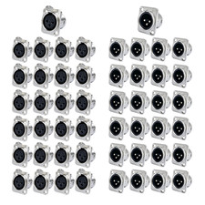 XLR 3Pin Female Male Panel Mount Chassis Matel Connector Nickel Plated Housing