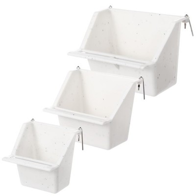 3 PCS Bird Cage Feeders Winged Plastic Cup Universal Waterer Milky White