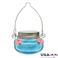 Hanging Glass Hummingbird Feeder Mason Jar Style Easy Clean Leakproof Design New