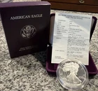 1988 S Proof $1 American Silver Eagle Dollar W/OGP & COA 062502