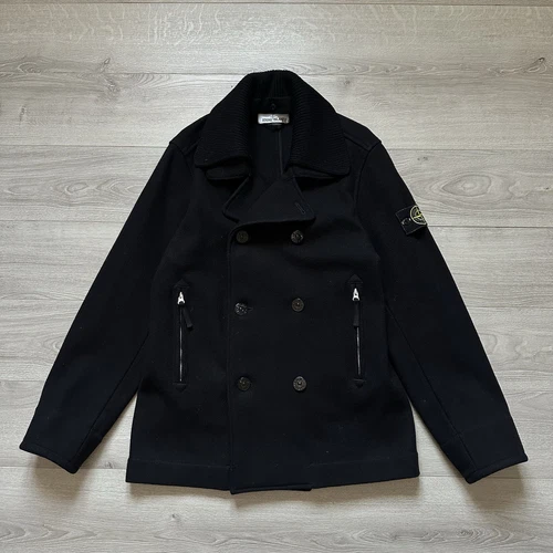 STONE ISLAND Panno Speciale Cappotto Nero Uomo Lana Taglia:M Raro