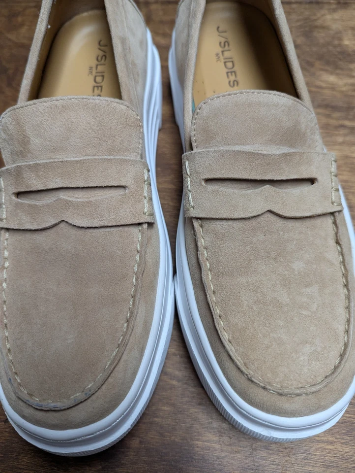 Zapatilla deportiva Ava J/Slides mocasín plataforma cuero beige - 10M nueva sin etiquetas Foto 2 de 4