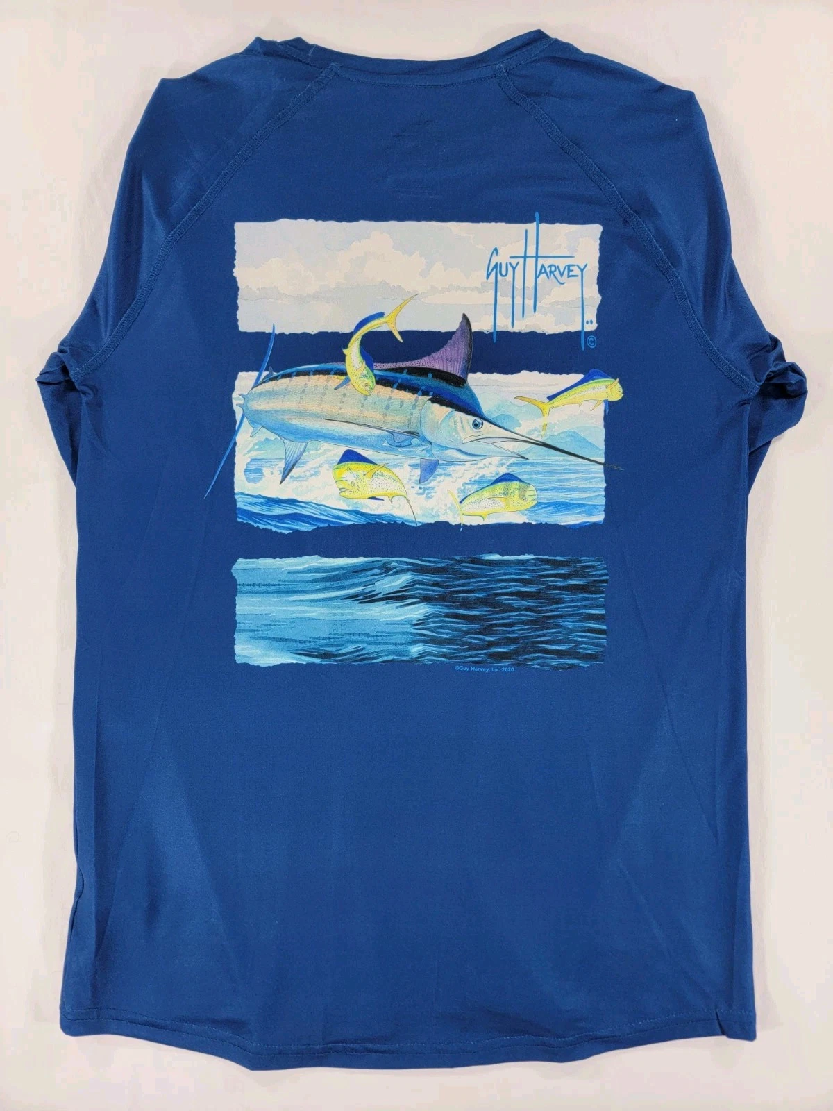 NEW GUY HARVEY Men Performance Long Sleeve Shirt Fishing Sailfish Mahi Small NWT