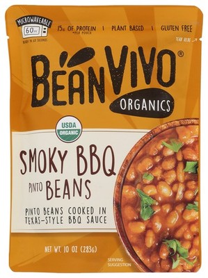 Beanvivo Organics Smoky Bbq Pinto Beans 10 Oz Organic Microwaveable