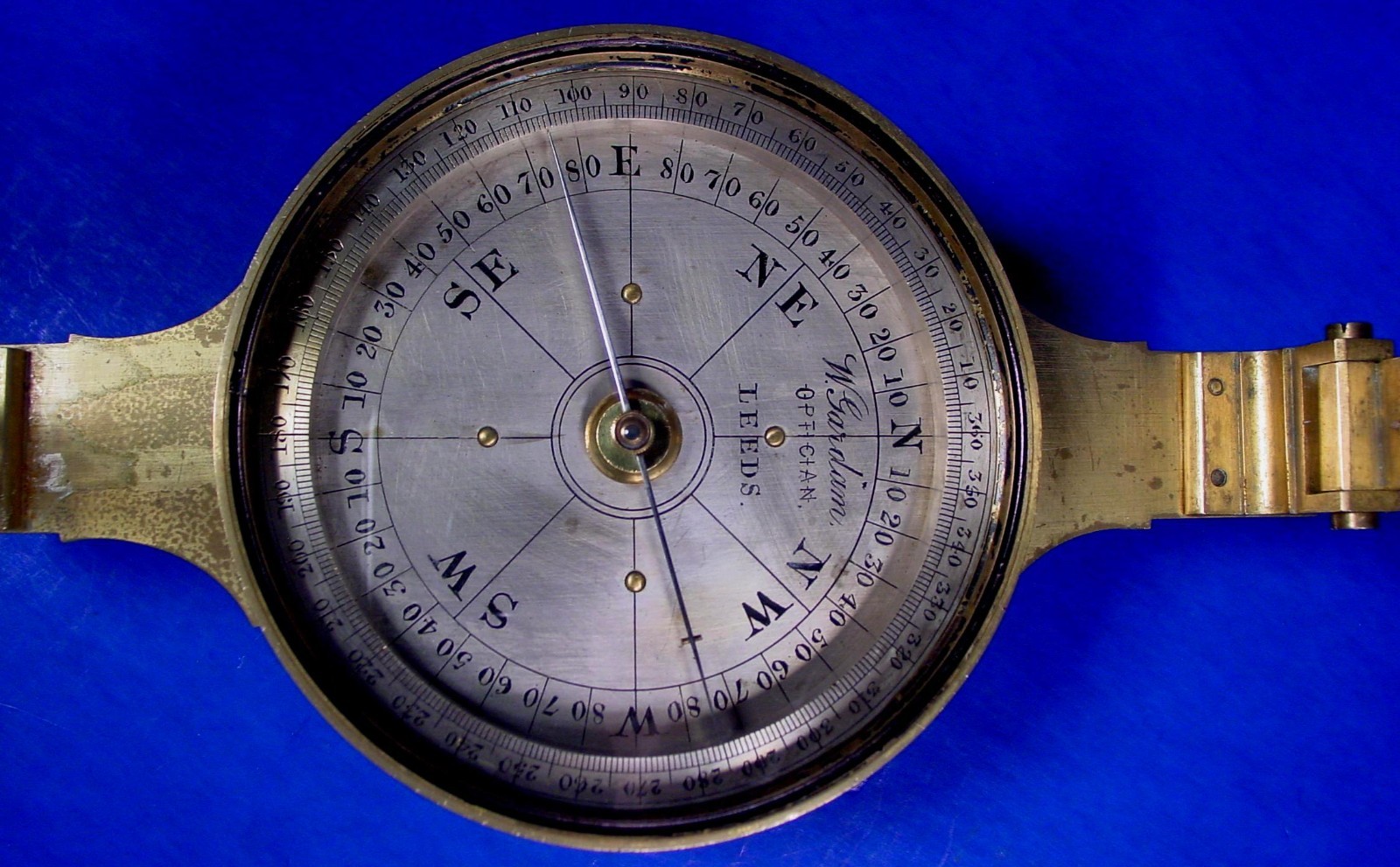 1848 William Gardam Compass folding Sight Vanes -  Rare Early Compass