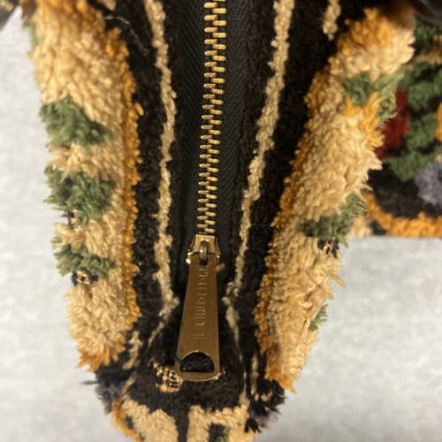 Vintage Carpet Bag Made in Belgium Leather Straps Floral Zip Closure Heavy Duty - Picture 8 of 13