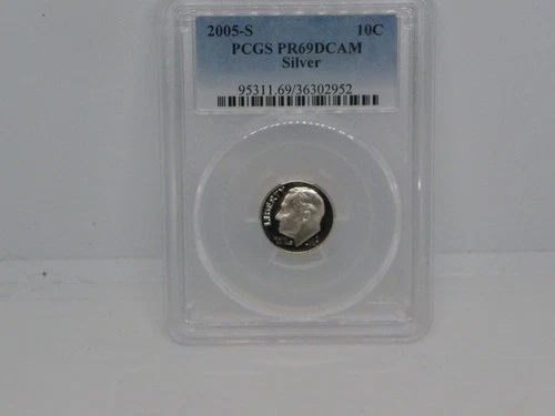 2005 S SILVER ROOSEVELT DIME PCGS PR69