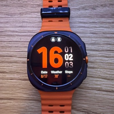 Samsung Galaxy Ultra 47mm Smart Watch LTE, AI, Titanium, Orange Band
