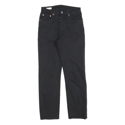 Levi's 501 Big E Damen Jeans Schwarz Regular Straight Denim W24 L28 Classic