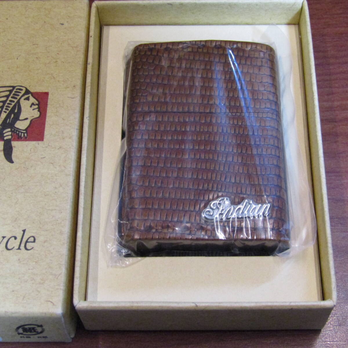 Zippo Indian Motorcycle Leather Wrapped Collectible Unused