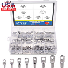 125Pcs Marine Grade Heavy Duty Tinned Copper Wire Lugs Battery Cable Ends Eyelet