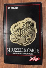 1991 Leaf Studio Baseball MLB Box - 48 Sealed Packs - Carew Puzzle / Bagwell RC