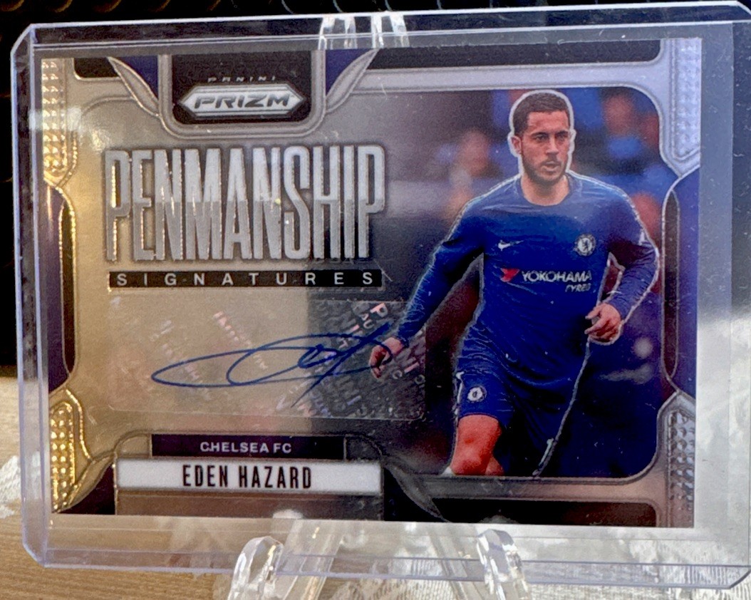 2024-25 Prizm Premier League Eden Hazard Penmanship Auto #P-EH Chelsea F.C.
