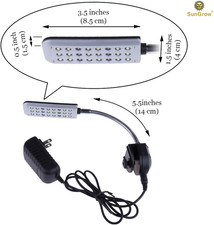 LED Aquarium Light for Fish Tank, 24 Leds, White  Blue Adjustable 360  Flexi...