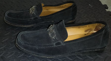 Salvatore Ferragamo Black Suede Gancini Bit Loafers Men  s 12 D Italy Lug Sole