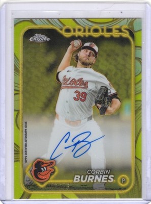 2024 Topps Chrome Corbin Burnes Gold Yellow Auto /75
