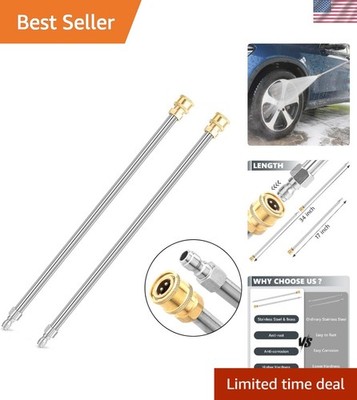 Professional Grade 17'' Stainless Steel Pressure Washer Wands - 4000 PSI Duo Pack