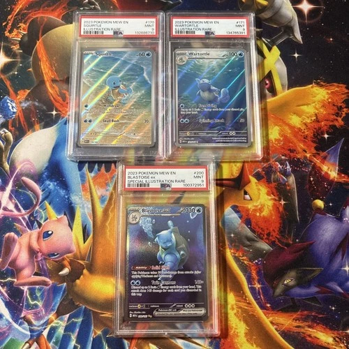 Scarlet & Violet 151 Blastoise ex/Wartortle/Squirtle PSA 9