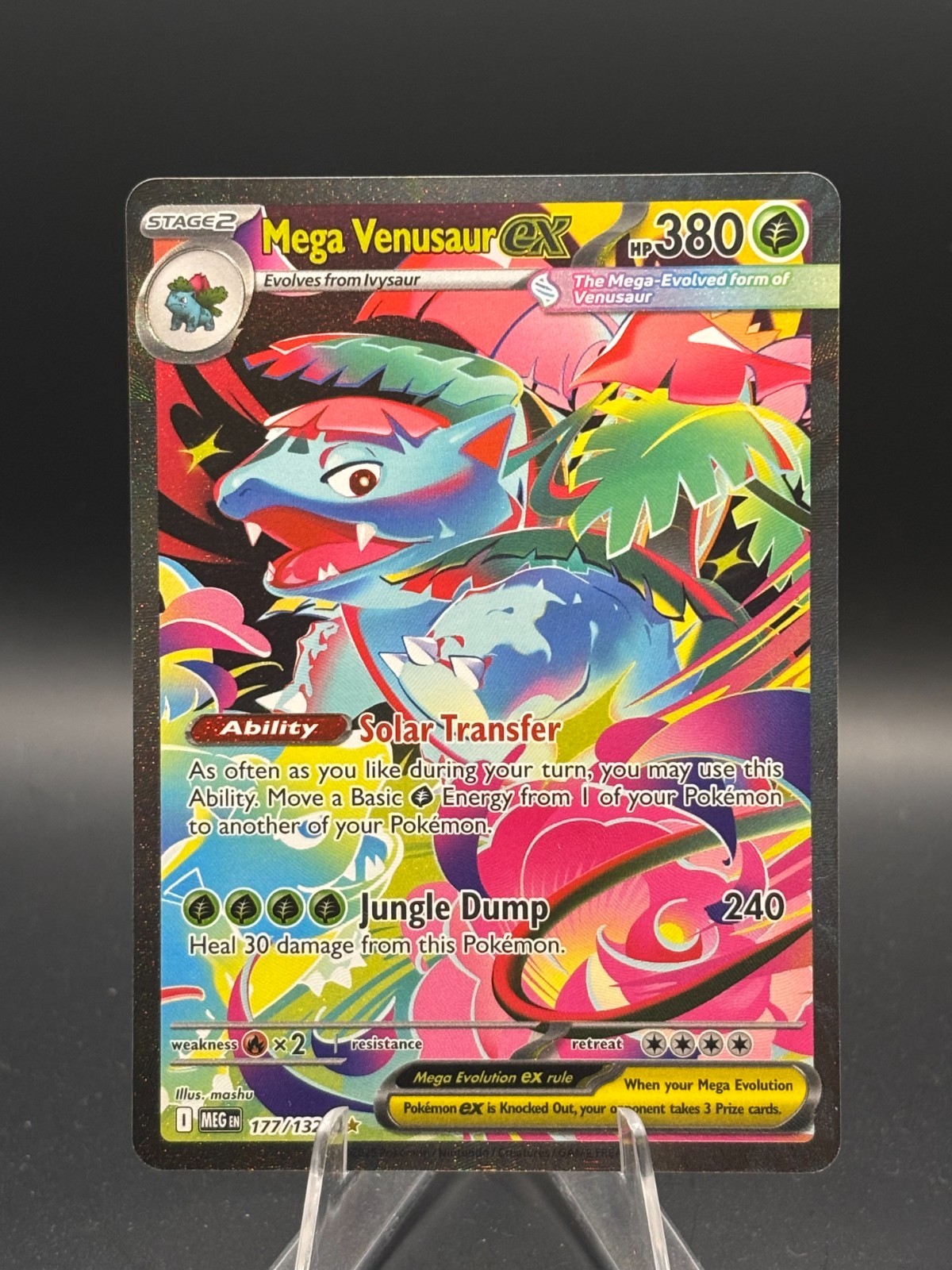 2025 Pokemon TCG Mega Evolution ME01 Mega Venusaur Ex #177/132 SIR Full Art NM