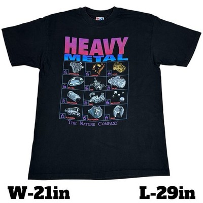Vintage 1992 USA Made Heavy Metal The Nature Company Periodic Table T-Shirt Sz L