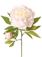 Artplants Kunstblume Pfingstrose Warduan, Eco Collection, Weiß, 65Cm, Ø15Cm