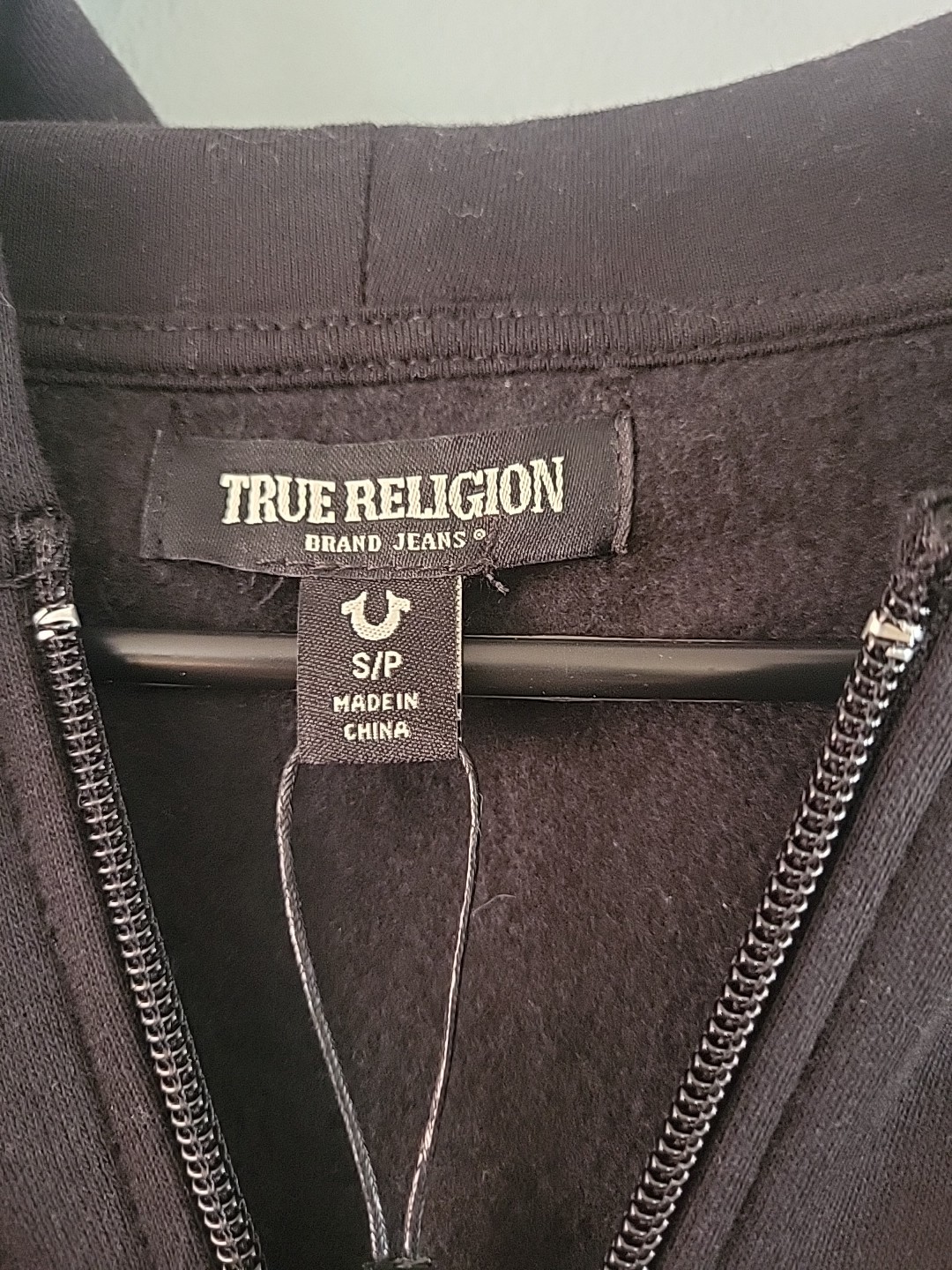True Religion Jacket Mens Small S Black Overlap Buddha Zip Hoodie Sweatshirt NEW thumbnail 2