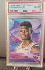 2019-20 Panini Court Kings - Rookies I Zion Williamson #72 (RC) PSA 10
