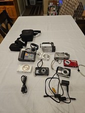 Lot Of 8 Digital Cameras, Olympia, Kodak, Sony And More Parts Only As Is Read