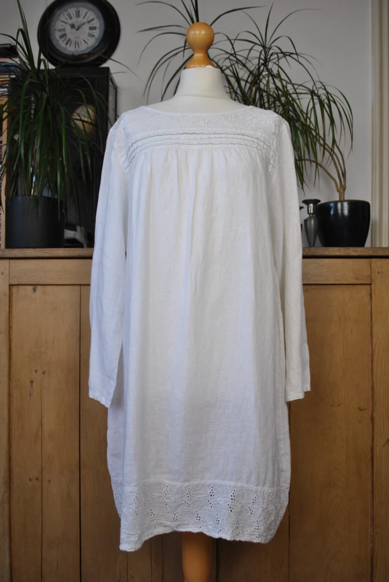 knee length dresses for ladies Carla. Long Sleeve Linen Dress – Bali Lane main image 1